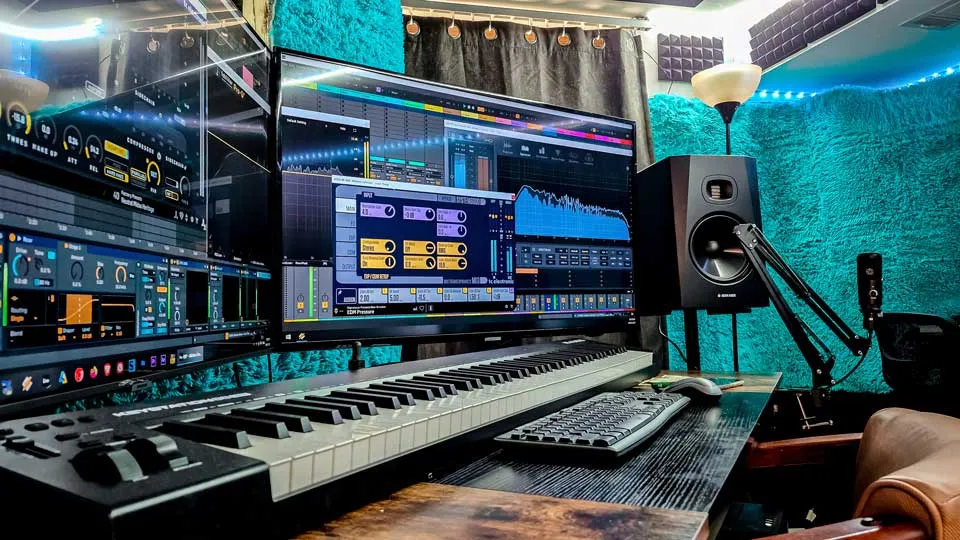 monitor and stuff in recording studio